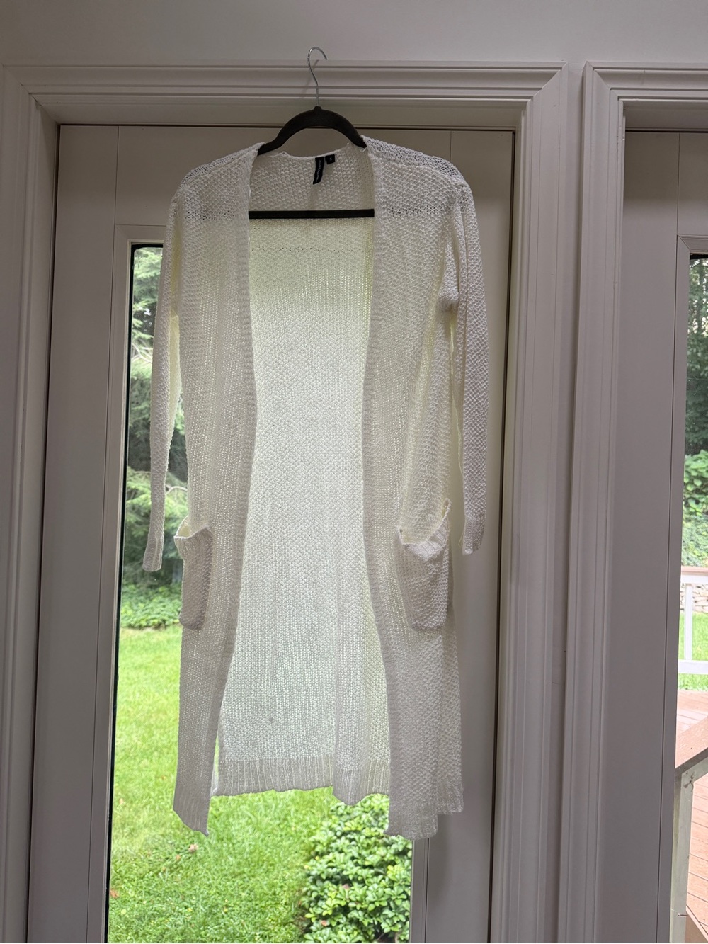 moon & madison Cream Open-Front Lightweight Knit Cardigan